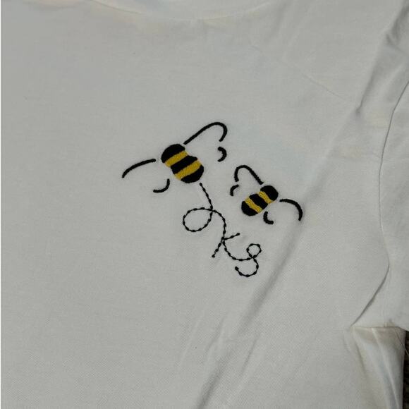 Kate Spade Buzzing Bee Shirt Short Sleeve Tee Small in Fresh White main image 4